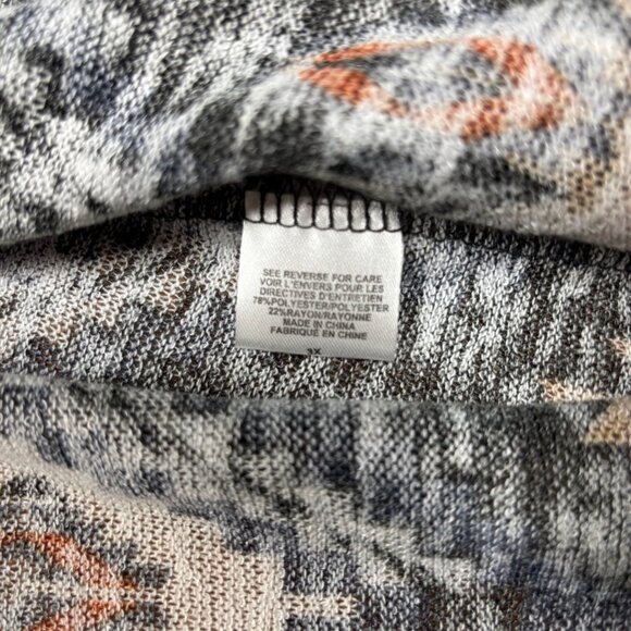 Bobeau Womens Cardigan Wrap Size 3X Aztec Western Lightweight Asymmetric Button - Picture 10 of 12